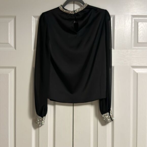 GENERATION LOVE ASHLEY CRYSTAL BLACK BLOUSE - Picture 6 of 7